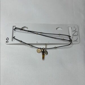 ICING Black and Gold Women's Necklace
